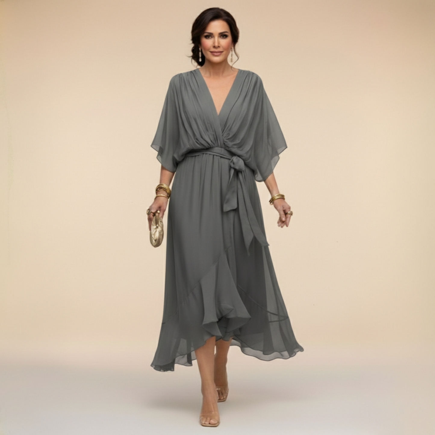 Monica | Vestido fluido escote en V