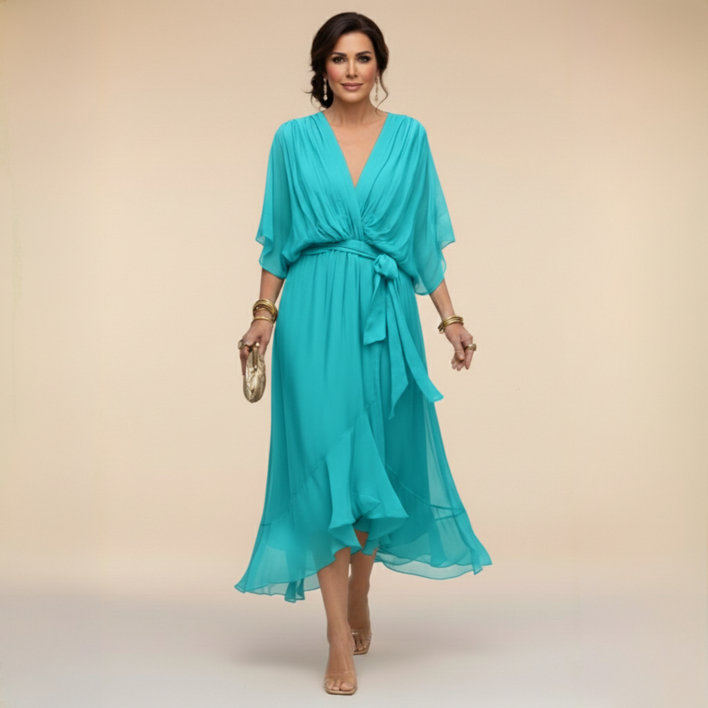 Monica | Vestido fluido escote en V