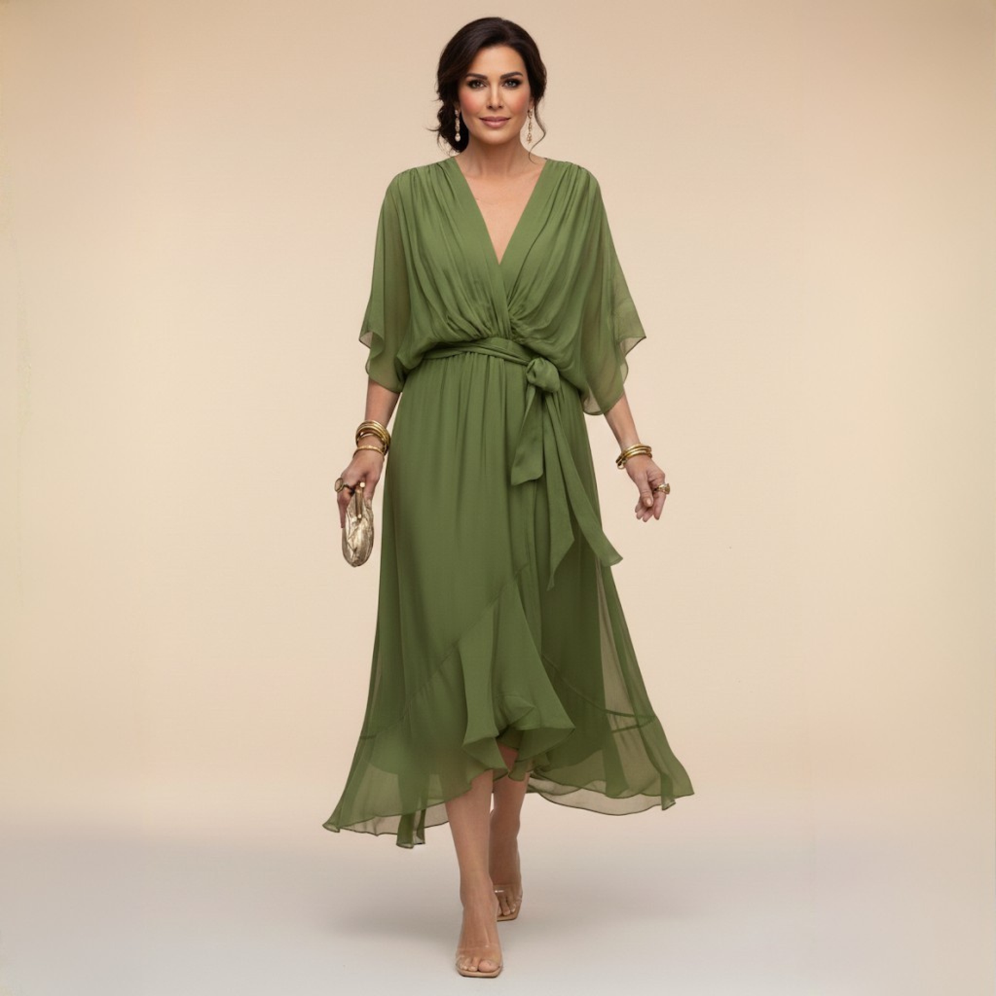 Monica | Vestido fluido escote en V