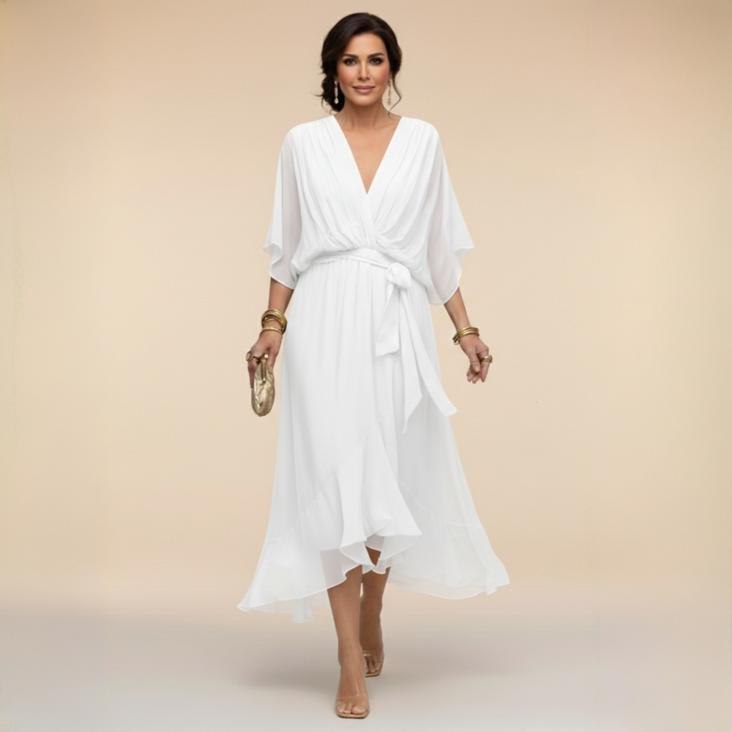 Monica | Vestido fluido escote en V