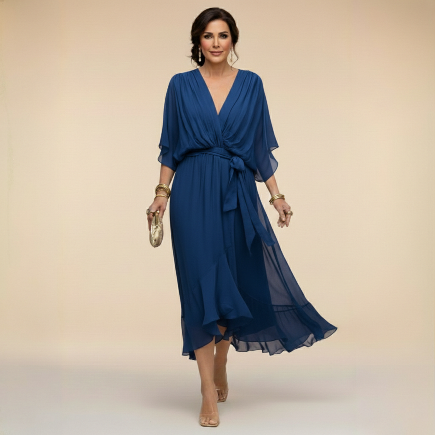 Monica | Vestido fluido escote en V