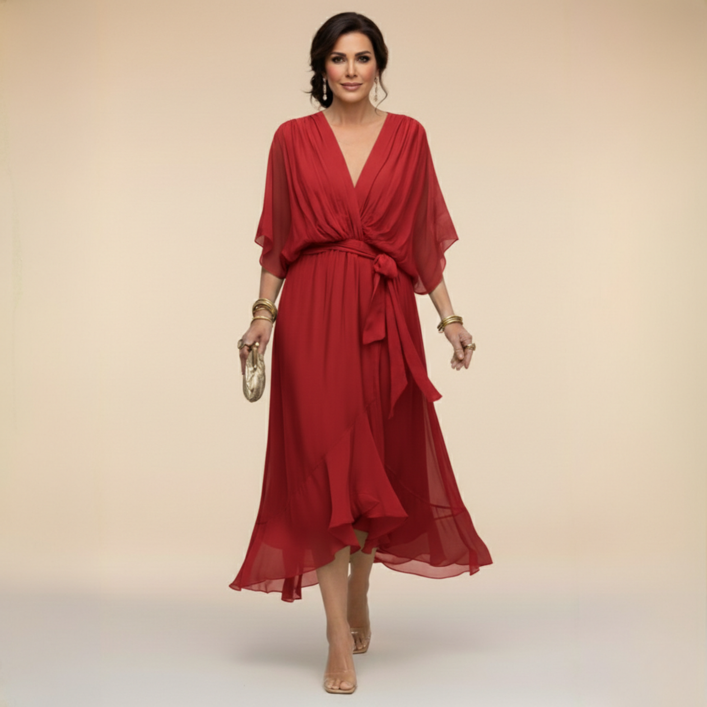 Monica | Vestido fluido escote en V
