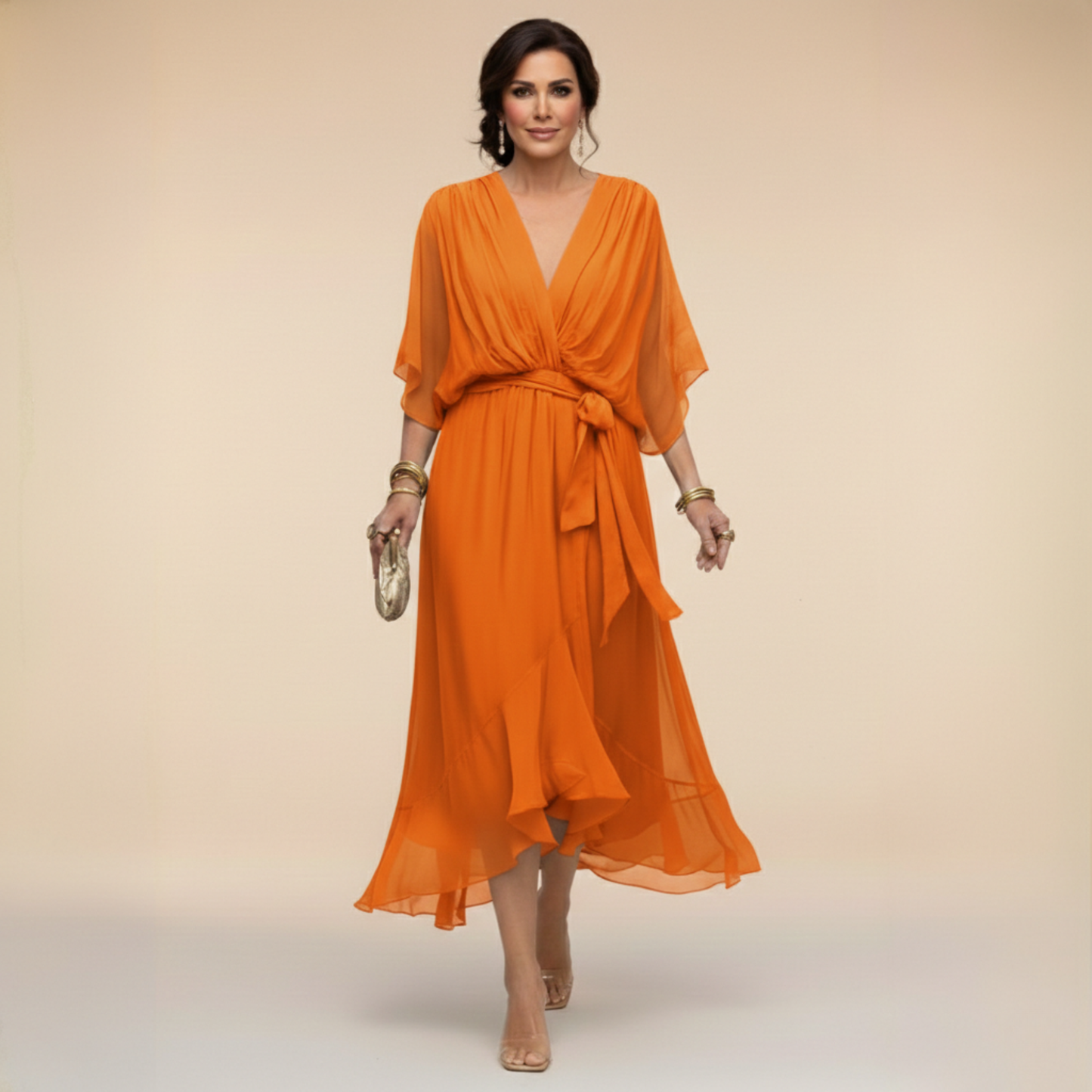 Monica | Vestido fluido escote en V