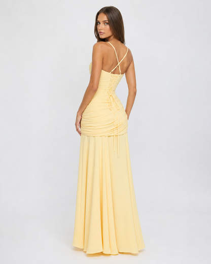 Enie | Vestido Maxi Elegante con Escote Cuadrado