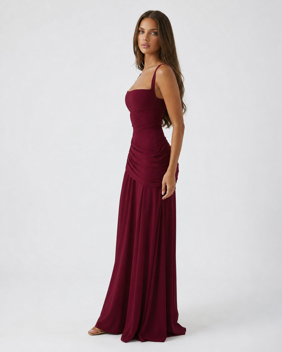 Enie | Vestido Maxi Elegante con Escote Cuadrado