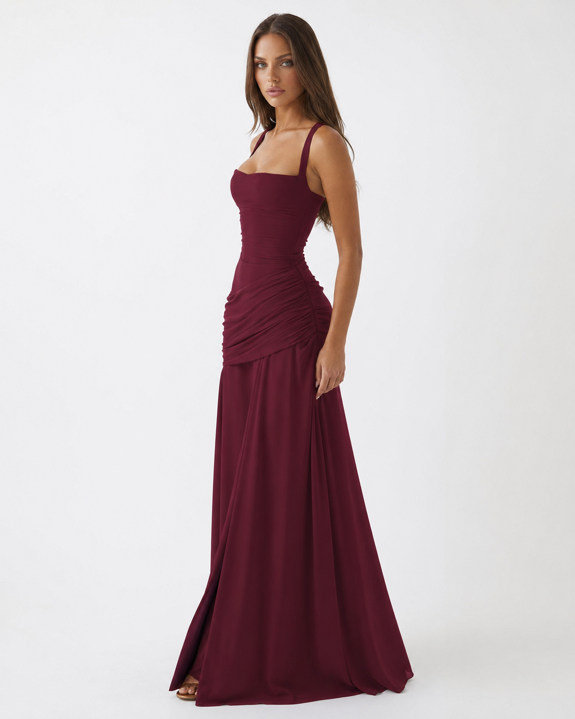 Enie | Vestido Maxi Elegante con Escote Cuadrado