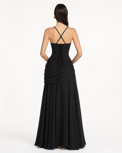 Enie | Vestido Maxi Elegante con Escote Cuadrado