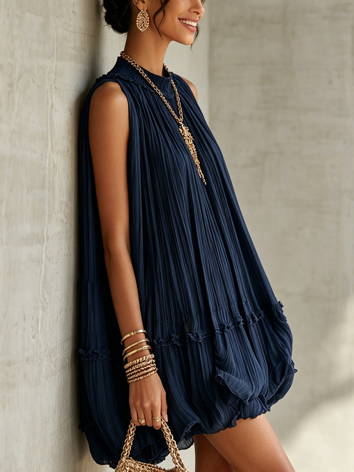 Camilla | Minivestido de Chifón con Cuello Halter