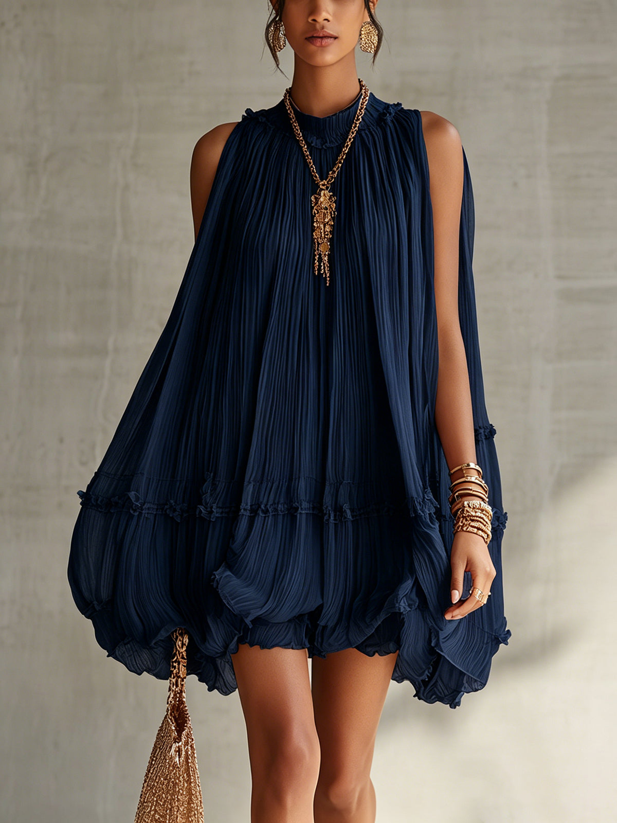 Camilla | Minivestido de Chifón con Cuello Halter