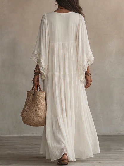 Celeste | Vestido Largo de Chifón con Encaje