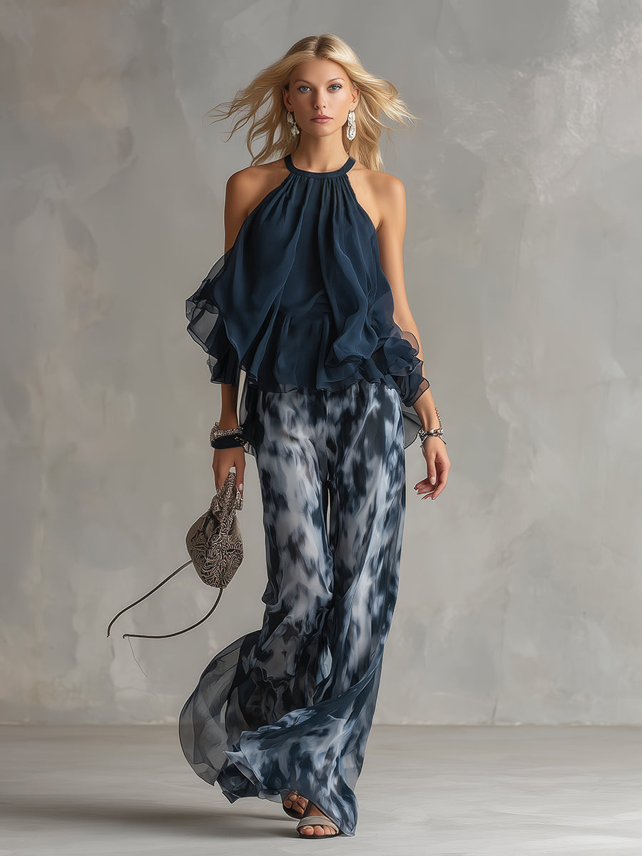 Élise | Conjunto fluido elegante con pantalón amplio