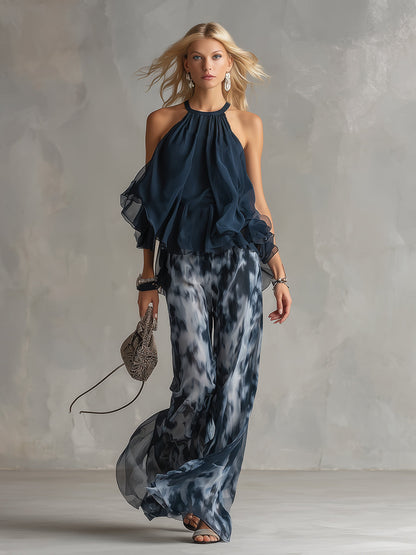 Élise | Conjunto fluido elegante con pantalón amplio