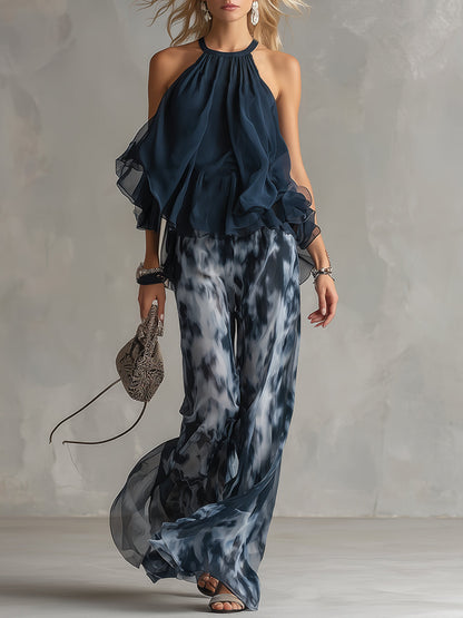 Élise | Conjunto fluido elegante con pantalón amplio