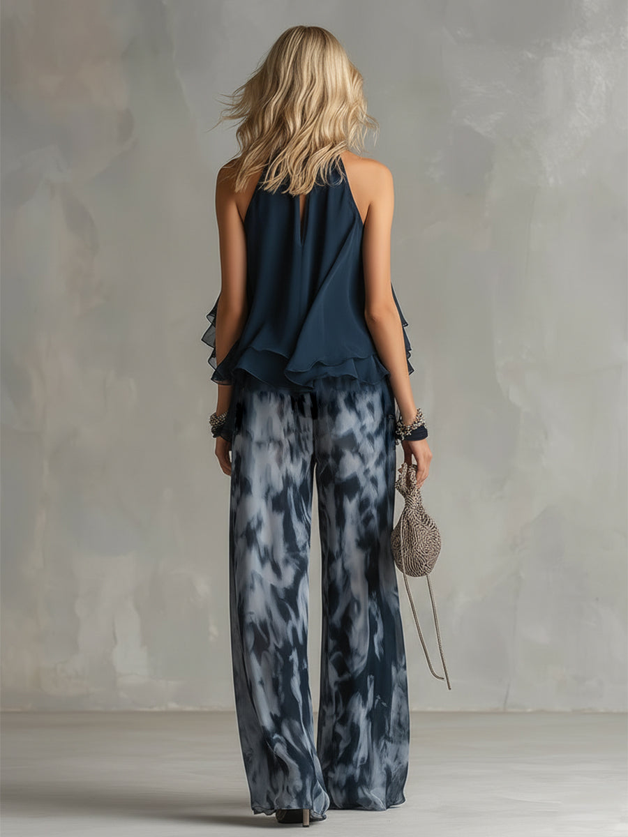 Élise | Conjunto fluido elegante con pantalón amplio