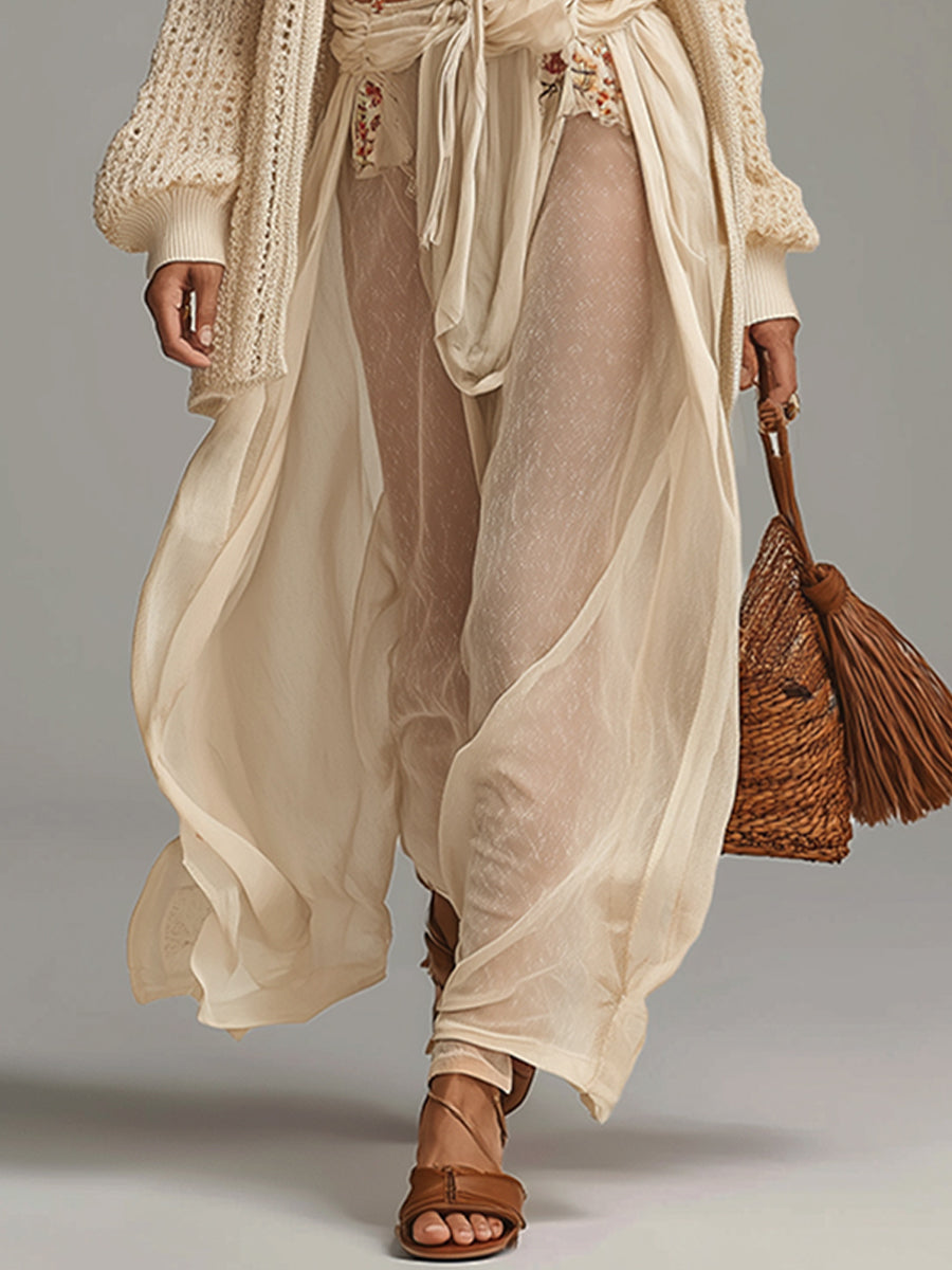 Ariana | Conjunto Resort Bordado en Chiffon y Punto