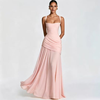 Enie | Vestido Maxi Elegante con Escote Cuadrado