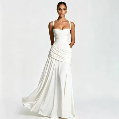 Enie | Vestido Maxi Elegante con Escote Cuadrado