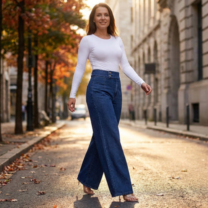 Lucia | Denim Wide Leg de Cintura Alta